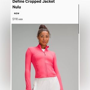 Cropped Define jacket in lipgloss pink